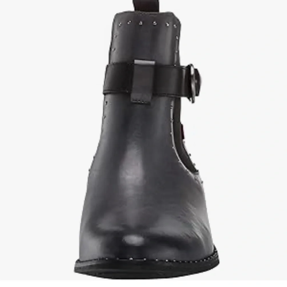 NIB [Marc Joseph] New York Leather Chelsea Studded Buckle Bootie Women’s Sz 5.5 - Picture 4 of 16